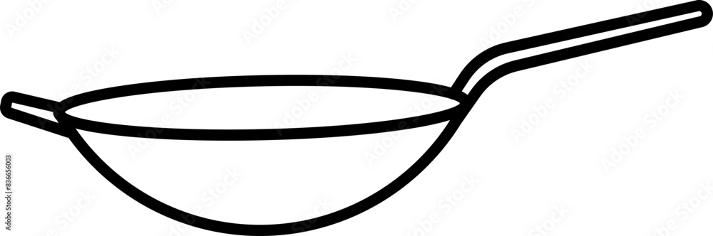 Wok vector outline illustration Wok vector outline illustration