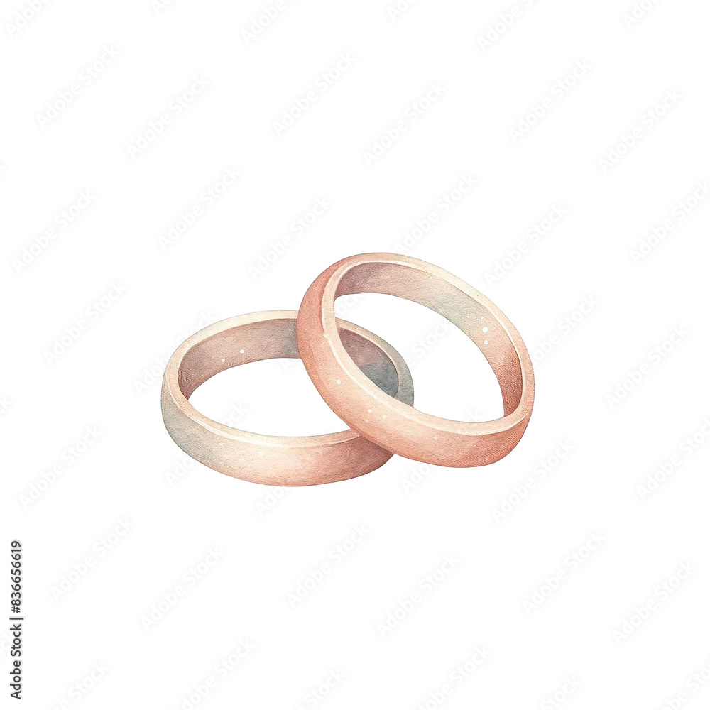 Close-up of two intertwined wedding rings symbolizing love and commitment, perfect for wedding, engagement, and romantic themes.on transparent background Close-up of two intertwined wedding rings symbolizing love and commitment, perfect for wedding, engagement, and romantic themes.on transparent background