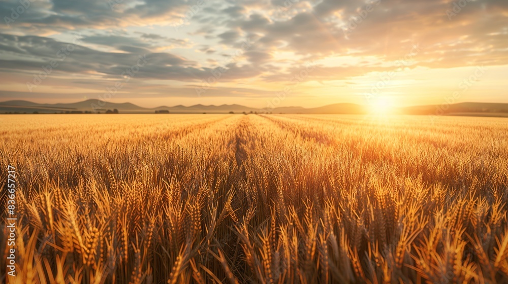 wheat field at sunset wheat field at sunset