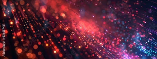 Abstract digital futuristic technology glowing background with dynamic flow lines and particles