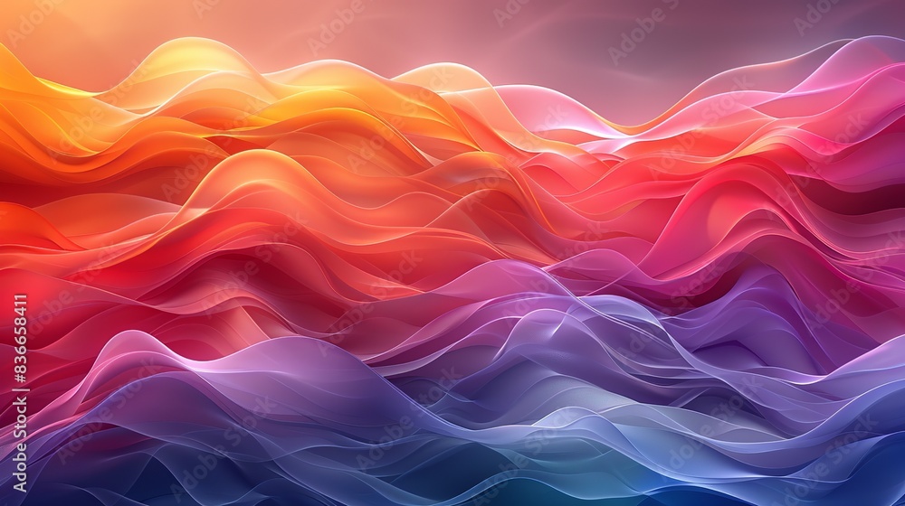 Intersecting waves of color, with each wave in a different gradient, creating a sense of motion and fluidity. Minimal and Simple, Intersecting waves of color, with each wave in a different gradient, creating a sense of motion and fluidity. Minimal and Simple,