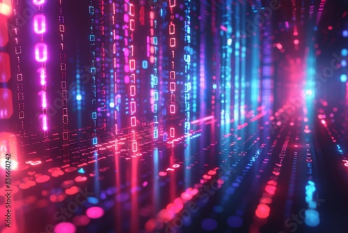 Digital Binary Technology Background created with Generative AI