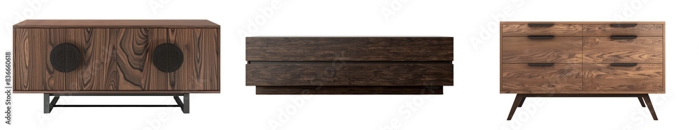 Dark Brown Sideboard Perspective Isolated on Transparent or White Background, PNG Dark Brown Sideboard Perspective Isolated on Transparent or White Background, PNG