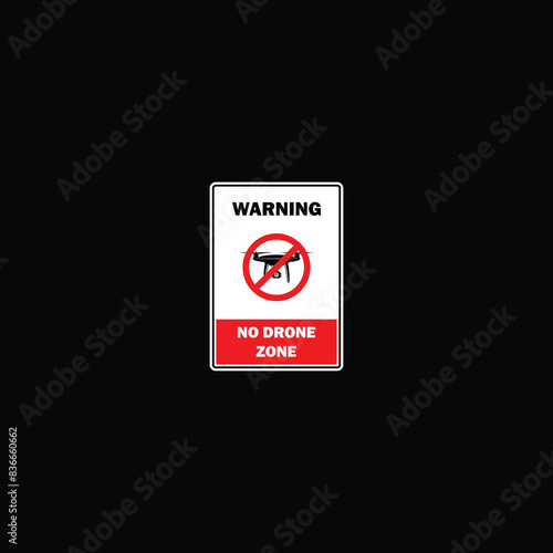 No drone zone warning sign vector graphics