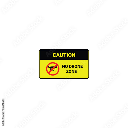 No drone zone sign board vector graphics