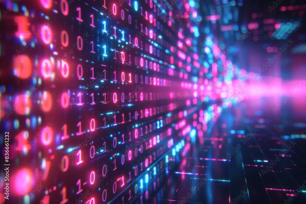 Digital Binary Technology Background created with Generative AI Digital Binary Technology Background created with Generative AI