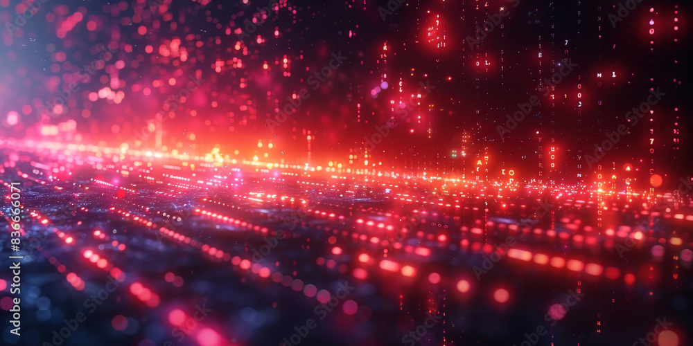 Obraz premium Digital background for tech, AI, neural networks, data, audio, graphics