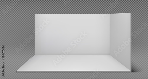 Scene show podium for presentations on the gray background. Vector illustration