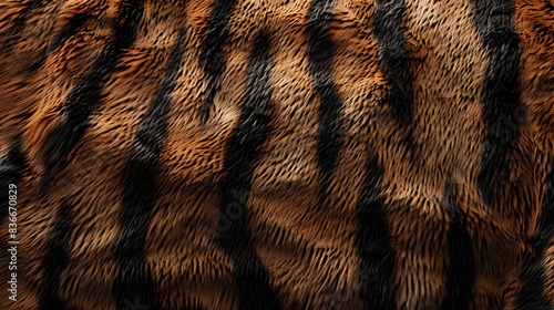 Tiger fur background  detailed stripes  lifelike texture