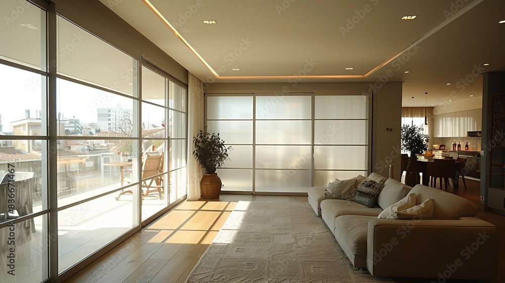 Textured glass surface with a frosted finish, adding an elegant and ...