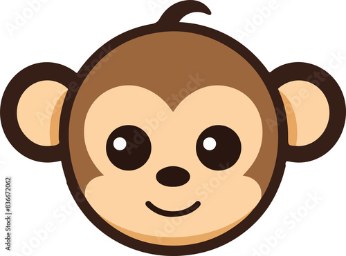 Monkey head clipart design illustration