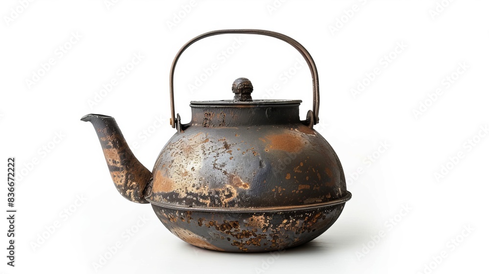 rust teapot isolated on white background. rust teapot isolated on white background.