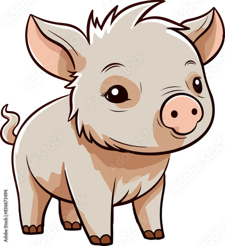 Cute pig clipart design illustration © Larisa