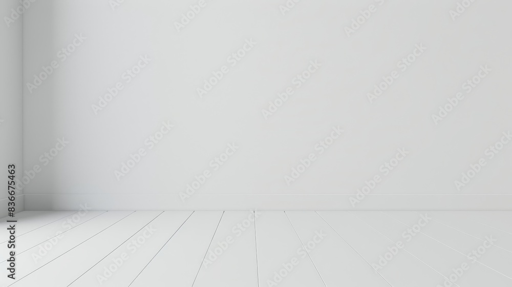 White Empty Room with Wooden Floor White Empty Room with Wooden Floor