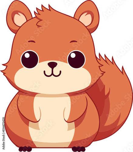 Cute squirrel clipart design illustration