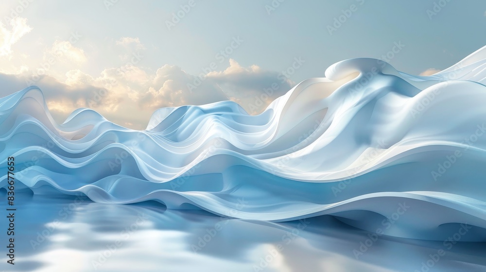 Abstract Blue and White Waves Abstract Blue and White Waves
