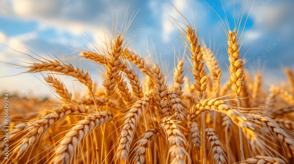 Golden Wheat Stalks Against a Blue Sky Golden Wheat Stalks Against a Blue Sky