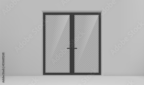 Vector realistic different closed black door