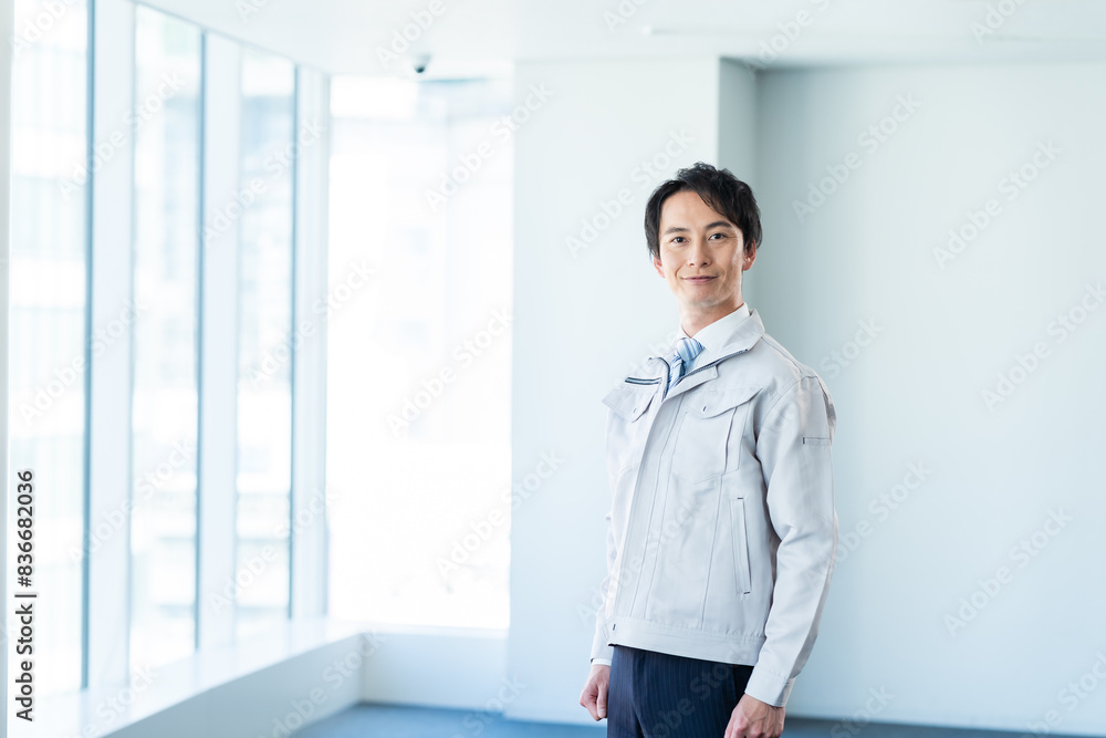 作業服のビジネスマン 作業服のビジネスマン