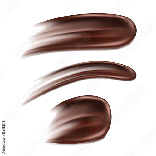 Chocolate spreading isolated on white background