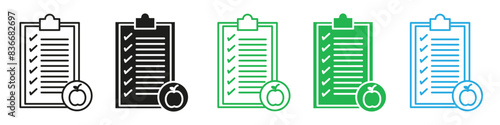 Diet plan icon mark in filled style