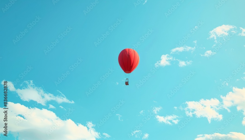 Fototapeta premium Serene Skies: Capturing the Balloon at 7:4 Aspect Ratio