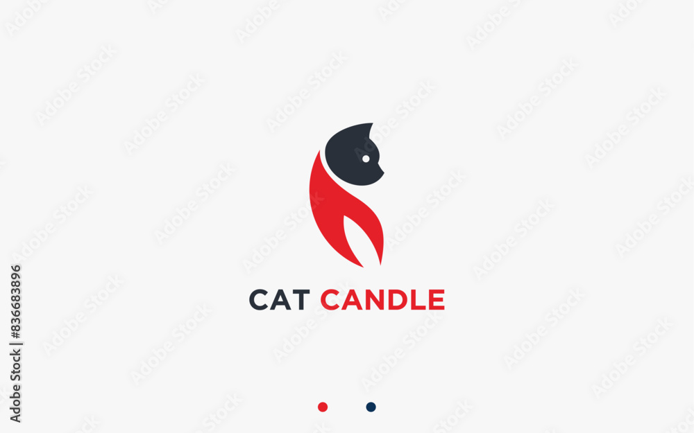 cat with candle logo design vector silhouette illustration cat with candle logo design vector silhouette illustration