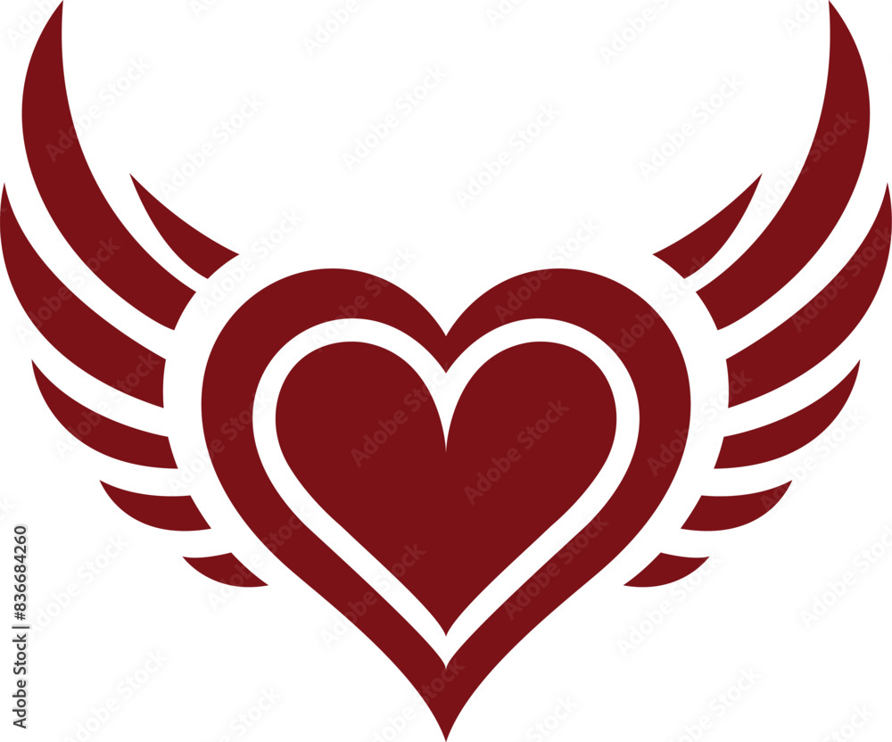 a heart with wings on it a heart with wings on it