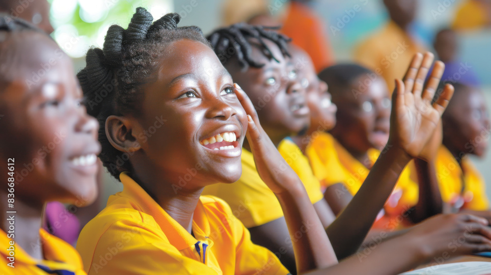Schoolchildren in Africa have hopeful faces on their faces. Schoolchildren in Africa have hopeful faces on their faces.
