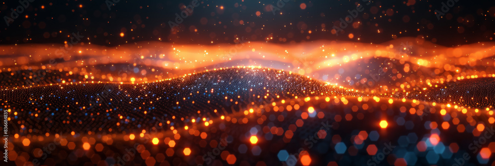 Obraz premium Digital background for tech, AI, neural networks, data, audio, graphics