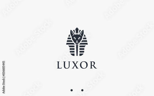 Egyptian cat logo design vector silhouette illustration