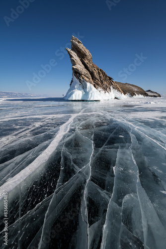 Dragon Rock on Ogoy Island at Lake Baikal photo