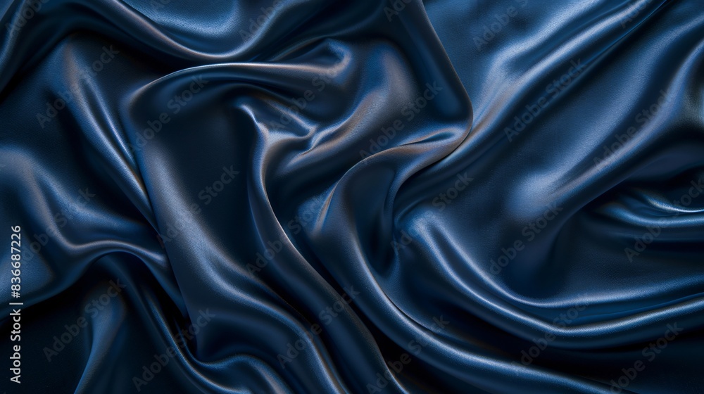 Obraz premium Close-up blue silk smooth texture
