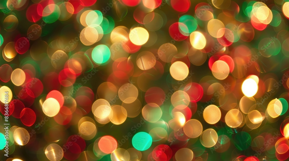 Enchanting Christmas Bokeh Lights in Classic Red, Green, and Gold Color Scheme Enchanting Christmas Bokeh Lights in Classic Red, Green, and Gold Color Scheme