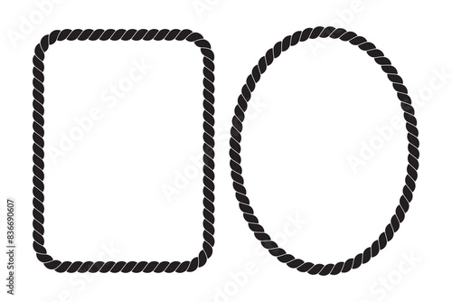 rope boarder square black pattern frame svg
