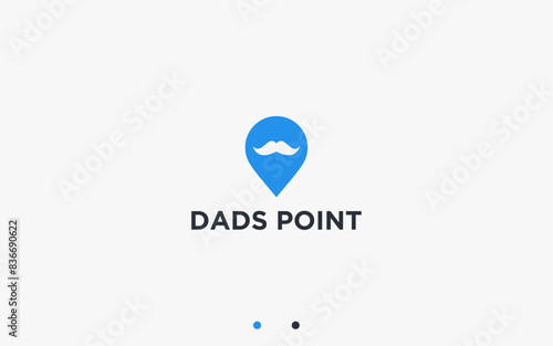 location with dad logo design vector silhouette illustration