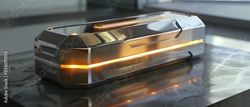 Sleek futuristic gift box with a scifi design photo