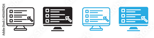 Online test icon line art vector