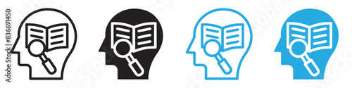 Self research icon line art vector