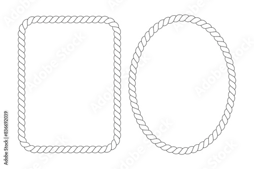 rope boarder square black pattern frame svg