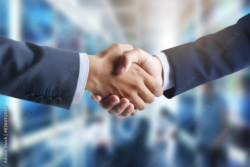 Businessmen handshake over blurred office background, concept of success and business relaxation with copy space for text stock photo, business shaking hands concept in the style of contest winner. Businessmen handshake over blurred office background, concept of success and business relaxation with copy space for text stock photo, business shaking hands concept in the style of contest winner.