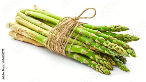 bunch of asparagus isolated on white background. healthy veggie nature food concept