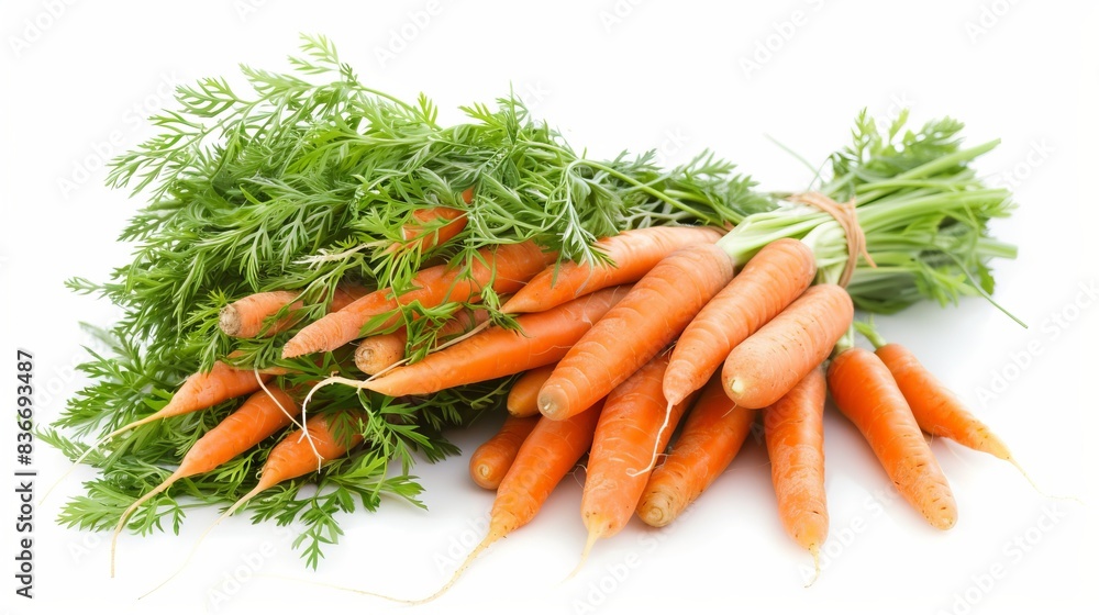 bunch of carrots isolated on white background. healthy veggie nature food concept bunch of carrots isolated on white background. healthy veggie nature food concept