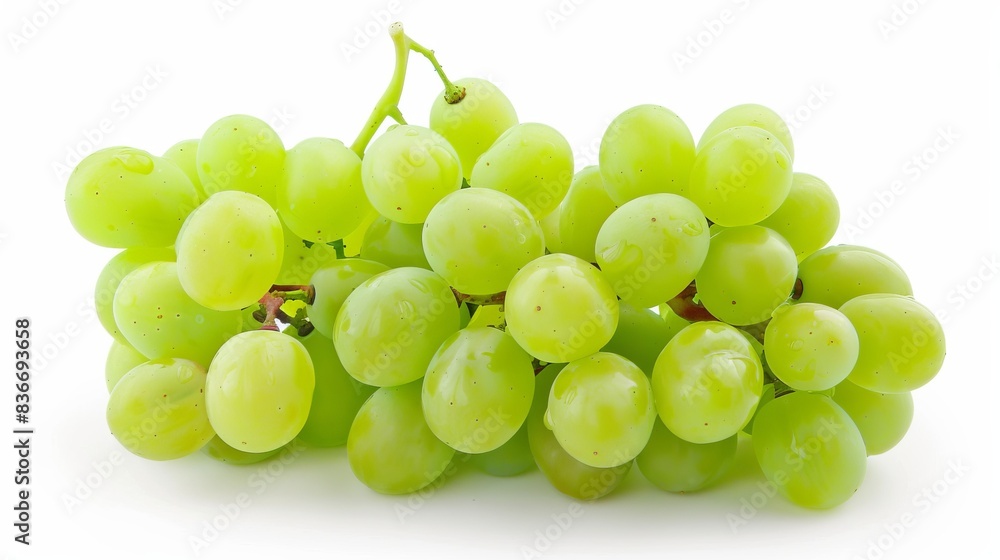bunch of green grapes isolated on white background. food fruit healthy concept bunch of green grapes isolated on white background. food fruit healthy concept