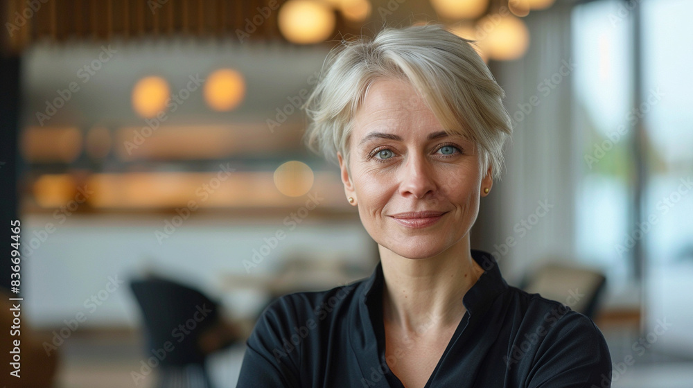 female general manager of a modern hotel company.Natural light. Image with #copyspace female general manager of a modern hotel company.Natural light. Image with #copyspace