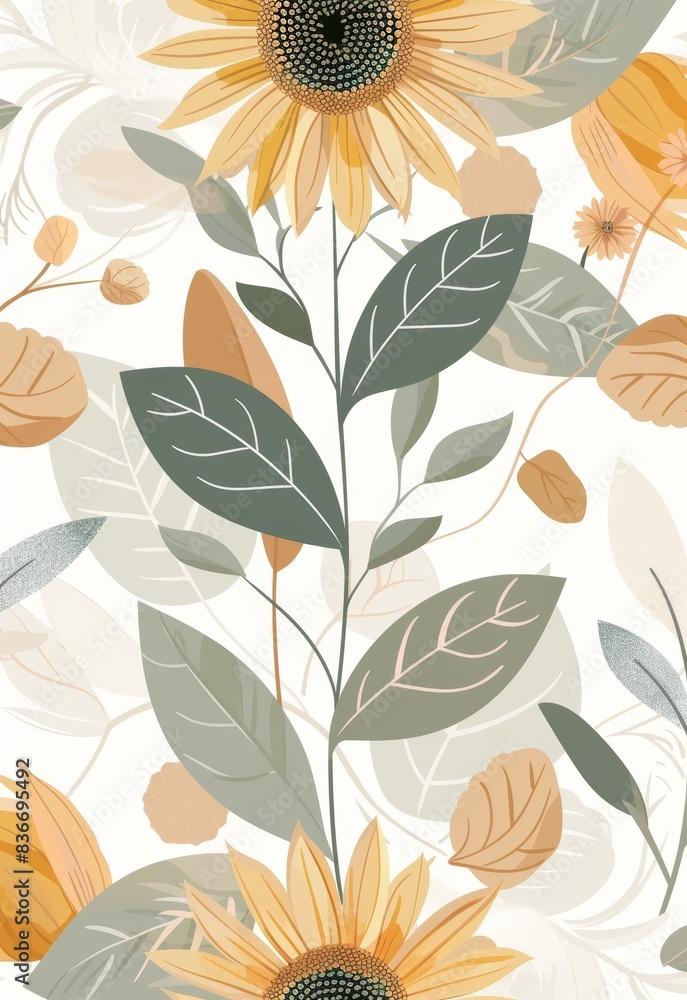 Summer Floral Pattern for Home Decor Generative AI Summer Floral Pattern for Home Decor Generative AI