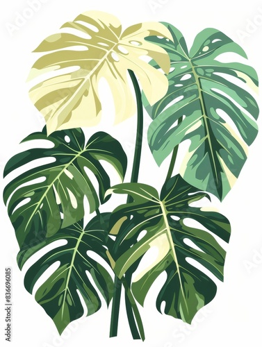 Tropical Leaf Illustration for Home Decor Inspiration Generative AI