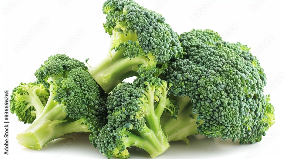 head of broccoli isolated on white background. veggie concept head of broccoli isolated on white background. veggie concept