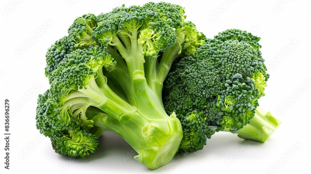 head of broccoli isolated on white background. veggie concept head of broccoli isolated on white background. veggie concept