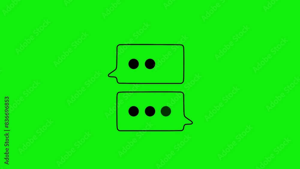 Motion graphic chat bubble sign with green background. Perfect for clip video elements. Motion graphic chat bubble sign with green background. Perfect for clip video elements.